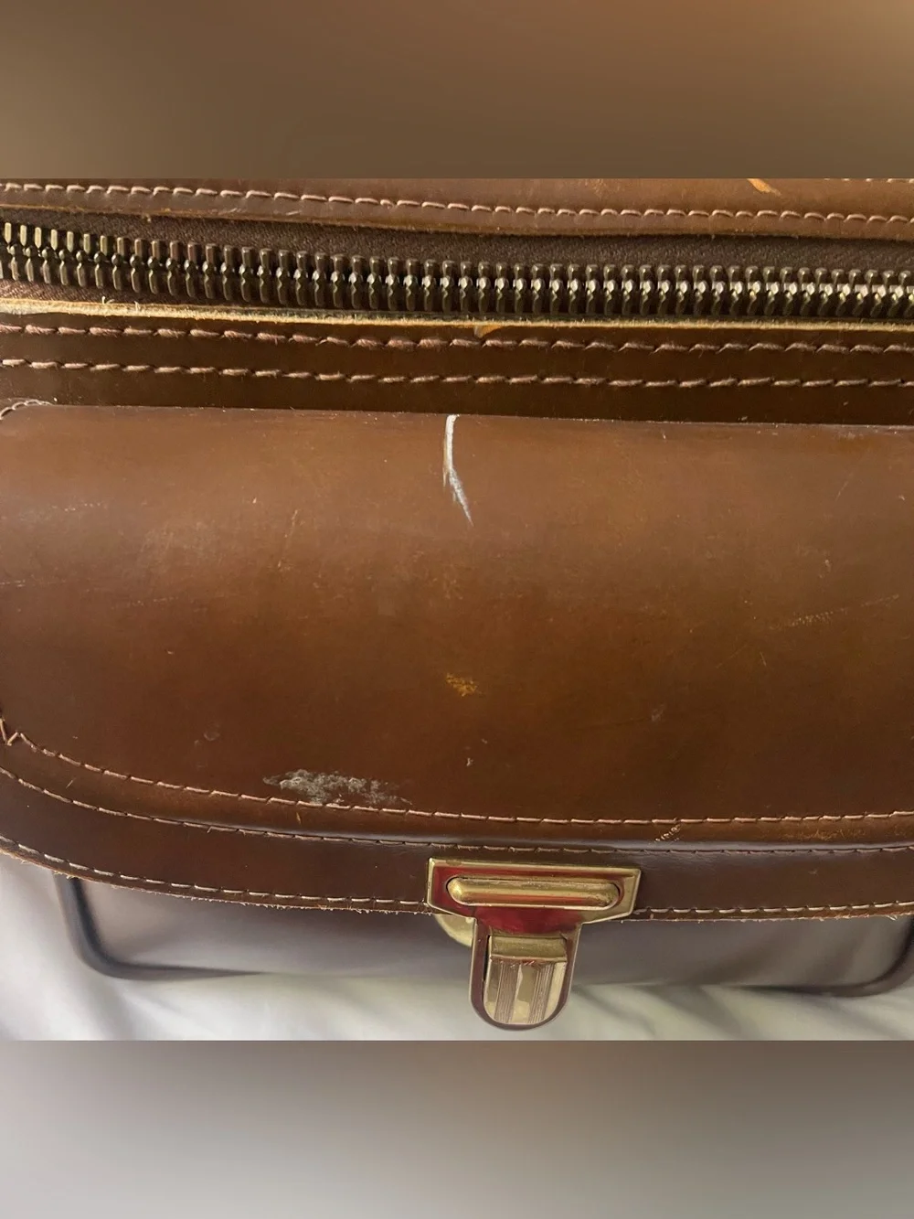 Vintage En Garde EG4 Cowhide Hand Waxed Top Grain 1960s Camera Bag Leather